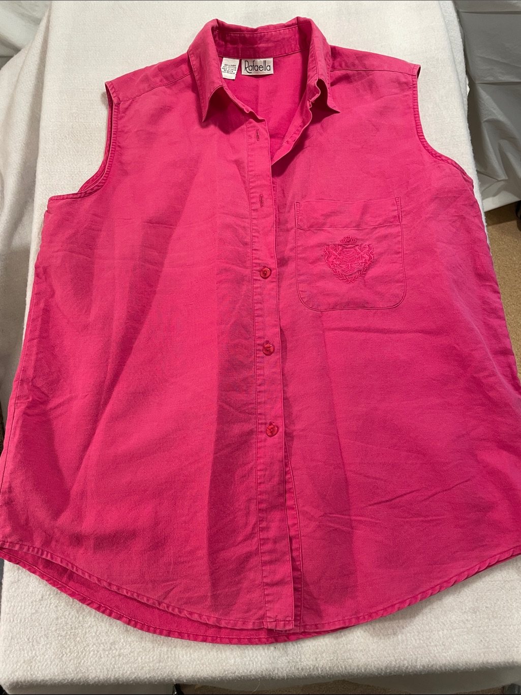 Rafaella Vibrant Pink Linen-Cotton Sleeveless Blouse